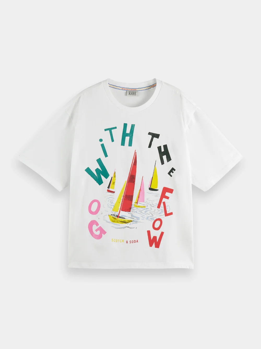 Loose Fit Artwork Tee Go With The Flow Tee - White 176284