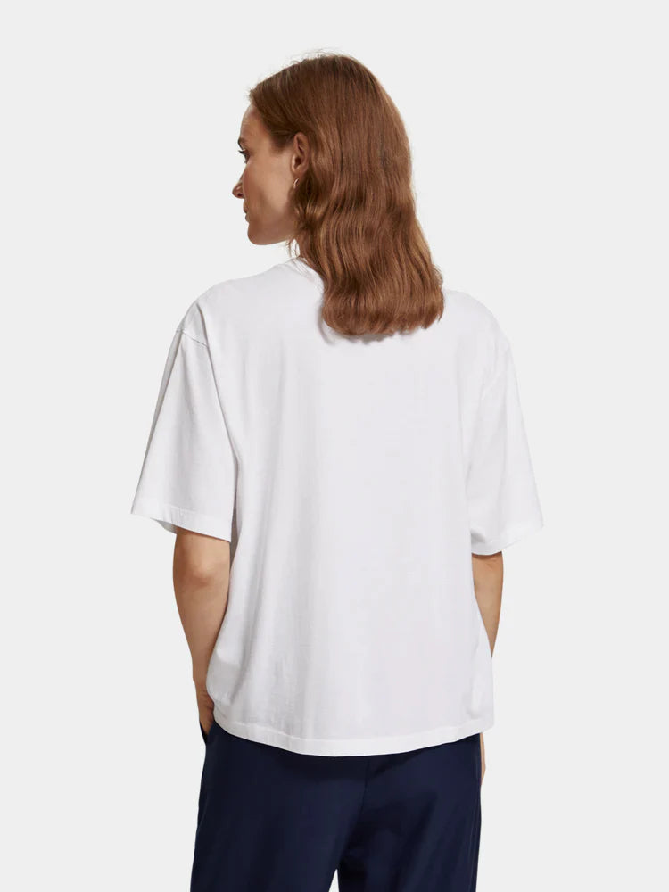 Loose Fit Artwork Tee Go With The Flow Tee - White 176284