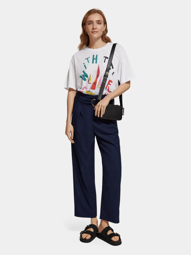 Loose Fit Artwork Tee Go With The Flow Tee - White 176284
