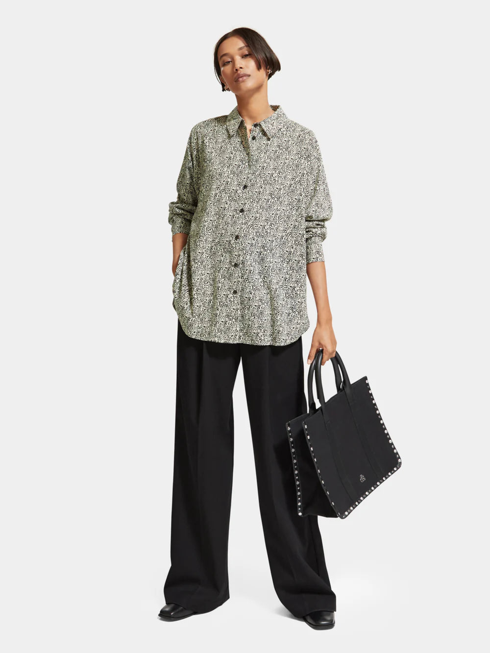 Oversized Printed Shirt - Leopard 174845