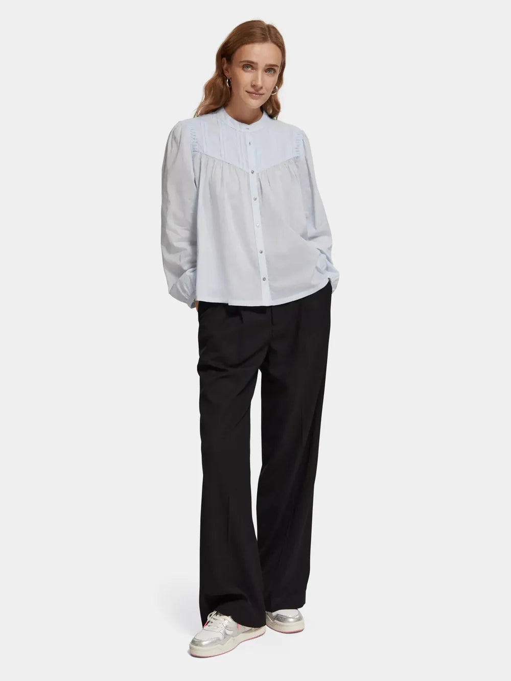 Pin Tuck Blouse - Blue 176723