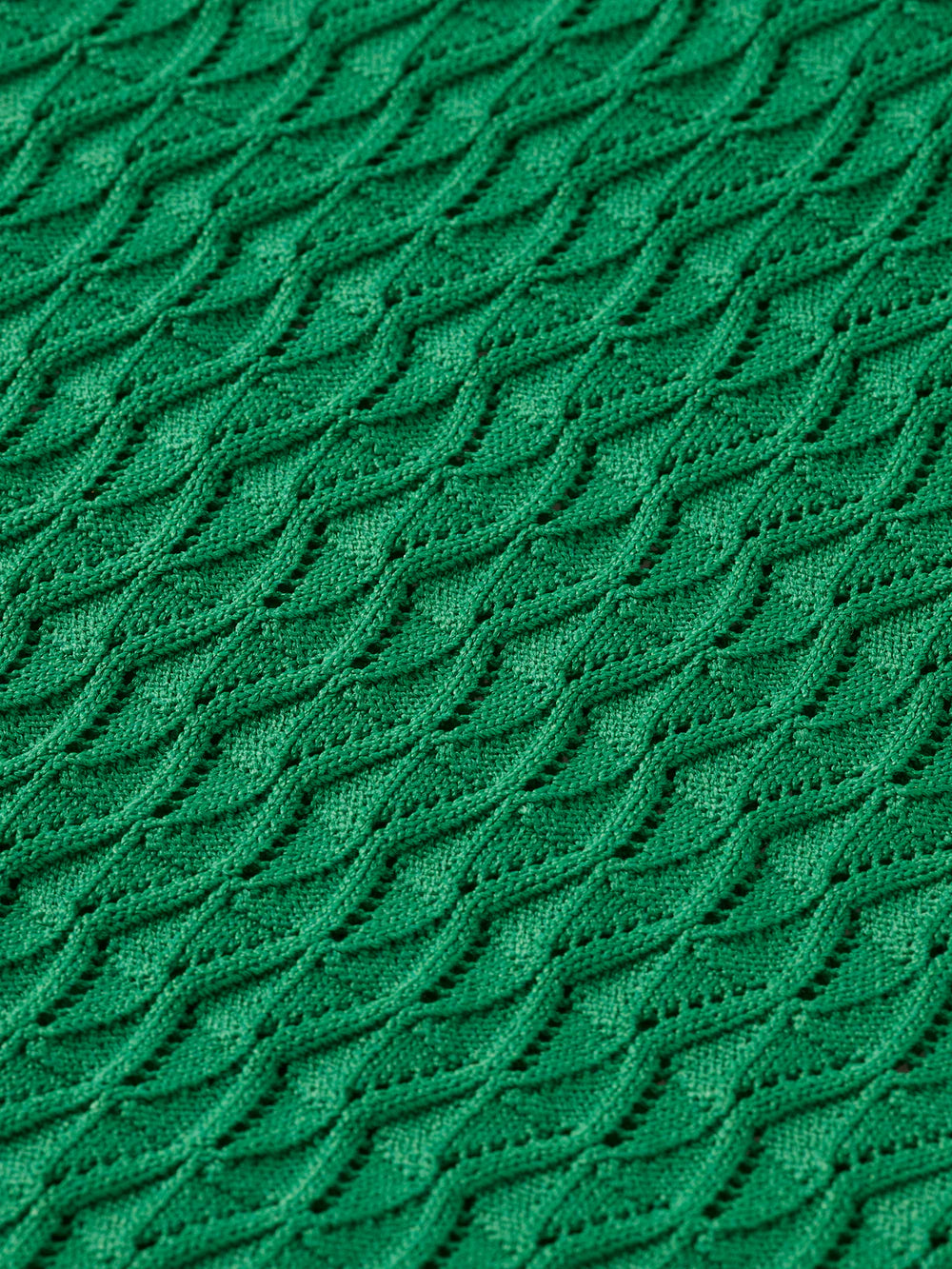 Pointelle Collared Knitted Tee - Pine Tree 176349