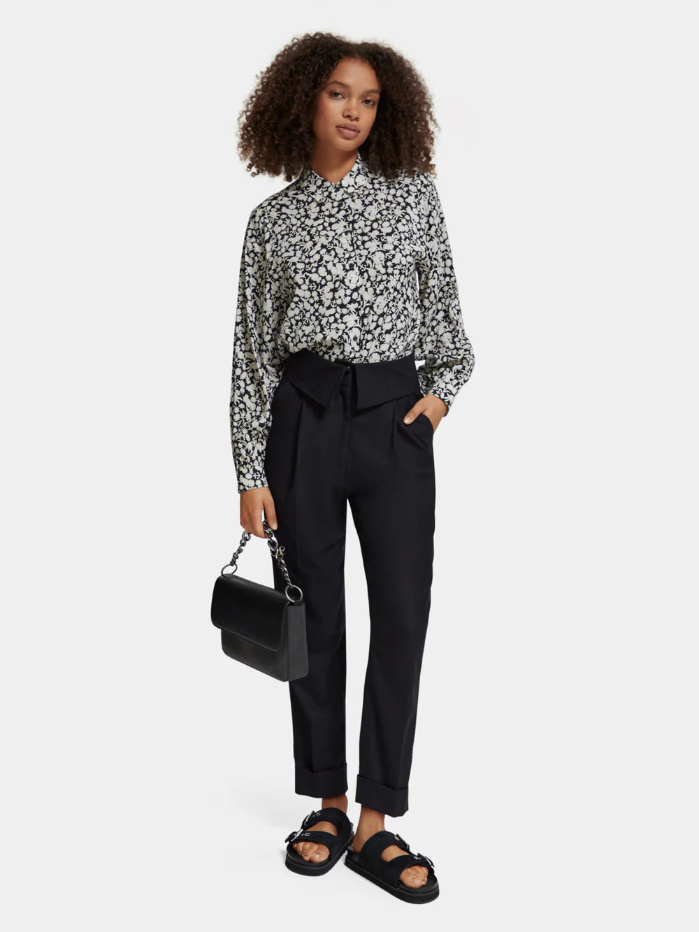 Printed Balloon Sleeve Shirt - Anchor Floral 176318