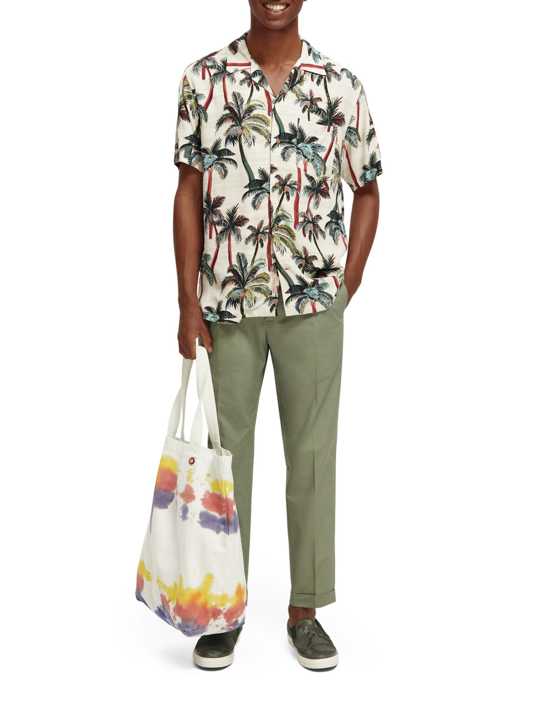 Printed Camp S/S Shirt - Off White 171643
