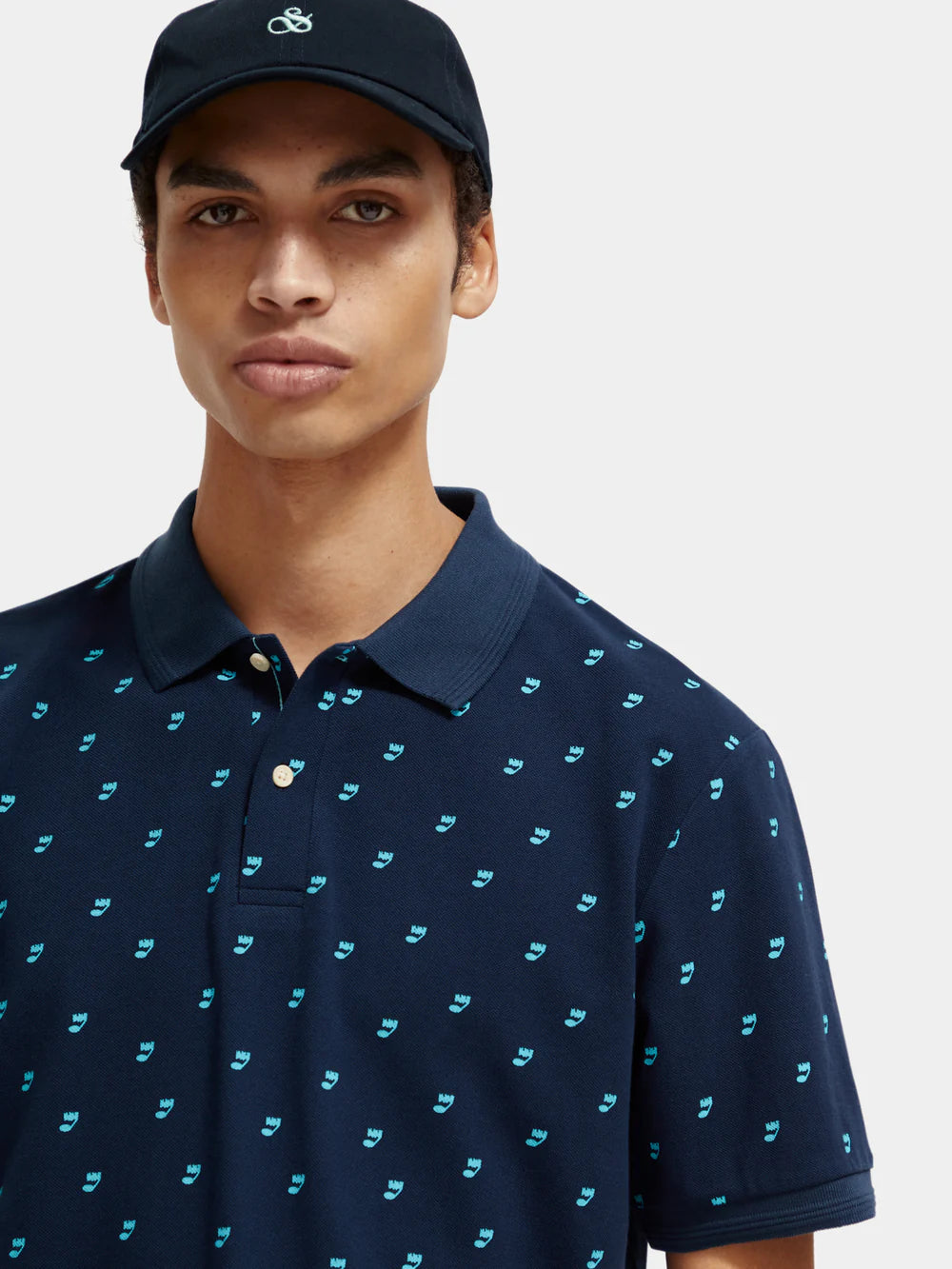 Printed Polo Shirt - Music Note Steel 173042