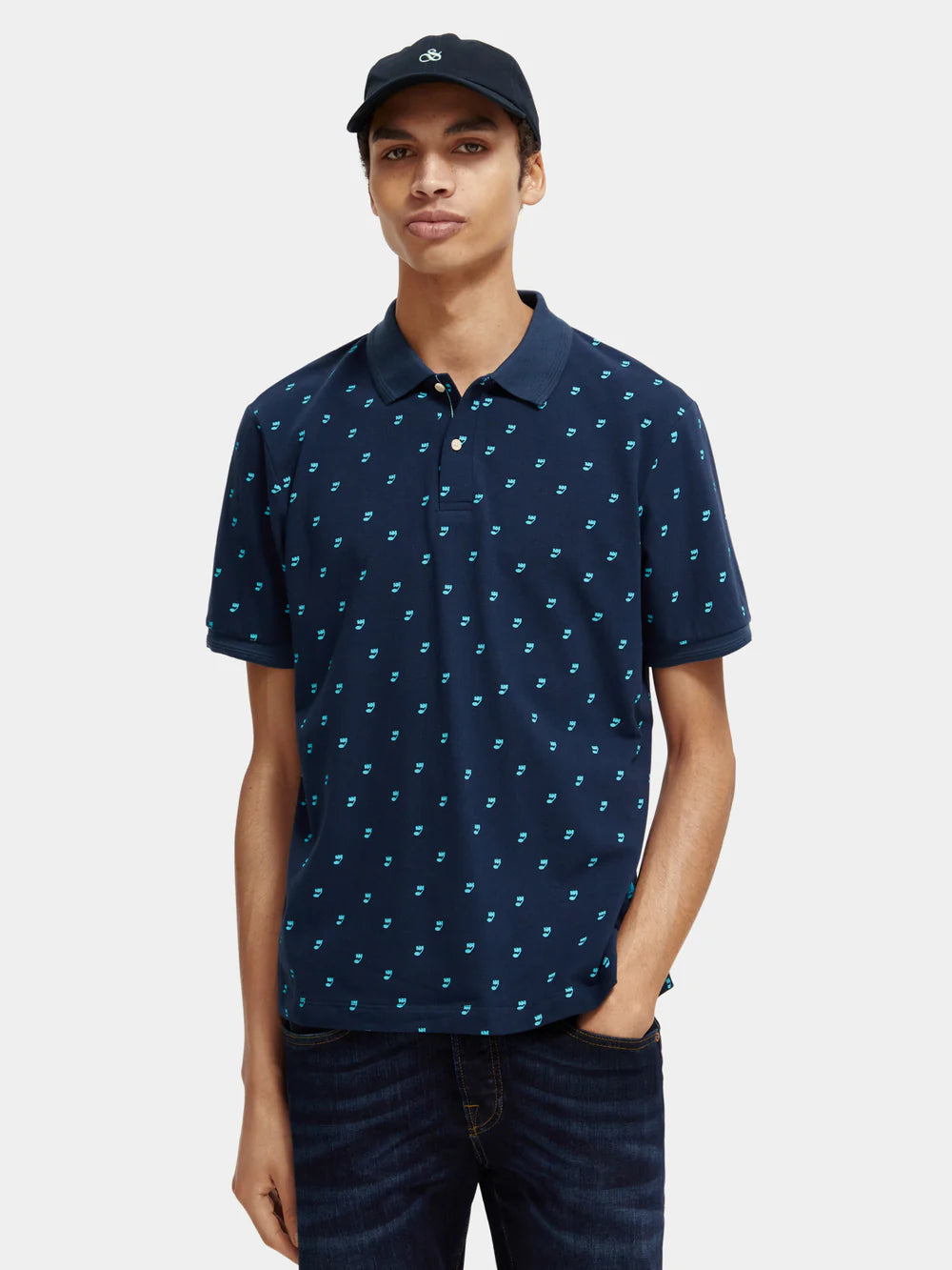 Printed Polo Shirt - Music Note Steel 173042
