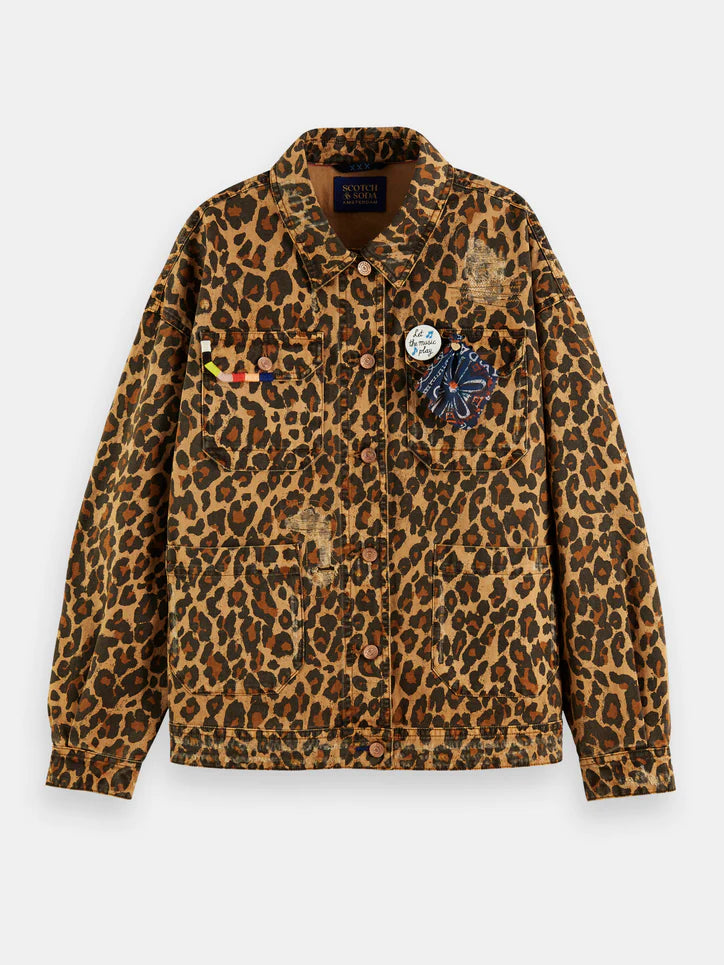 Printed Twill Utility Jacket Creatures Of the Night Print 173443 Wharf St Apparel
