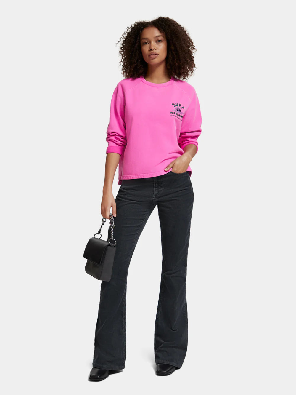Raglan Crew Sweatshirt - Neon Pink 174815