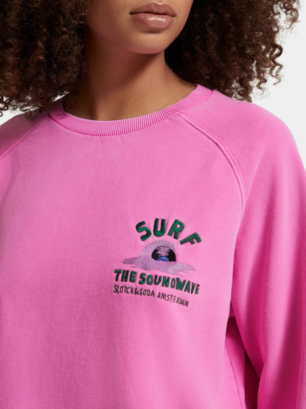 Raglan Crew Sweatshirt - Neon Pink 174815