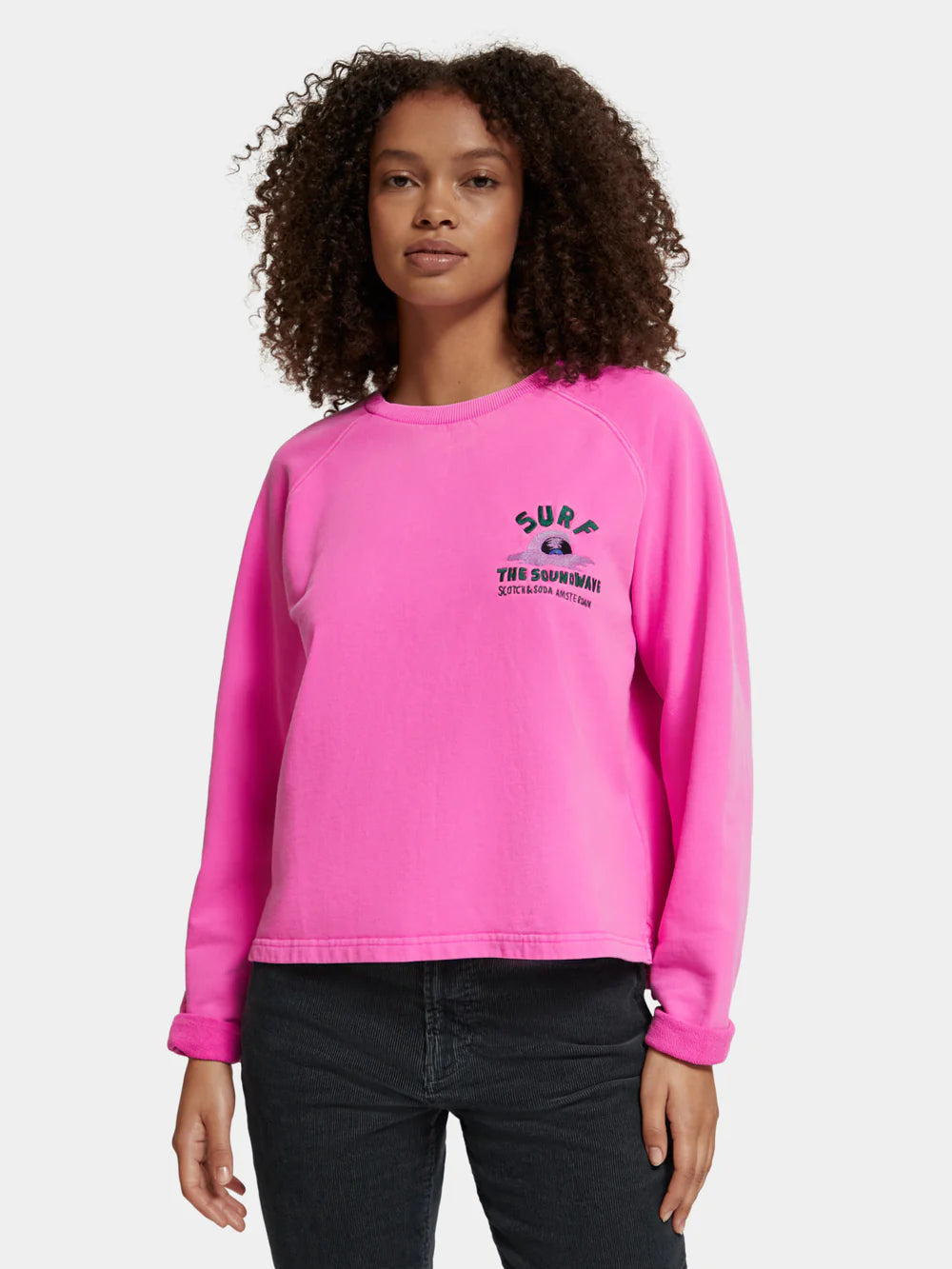 Raglan Crew Sweatshirt - Neon Pink 174815
