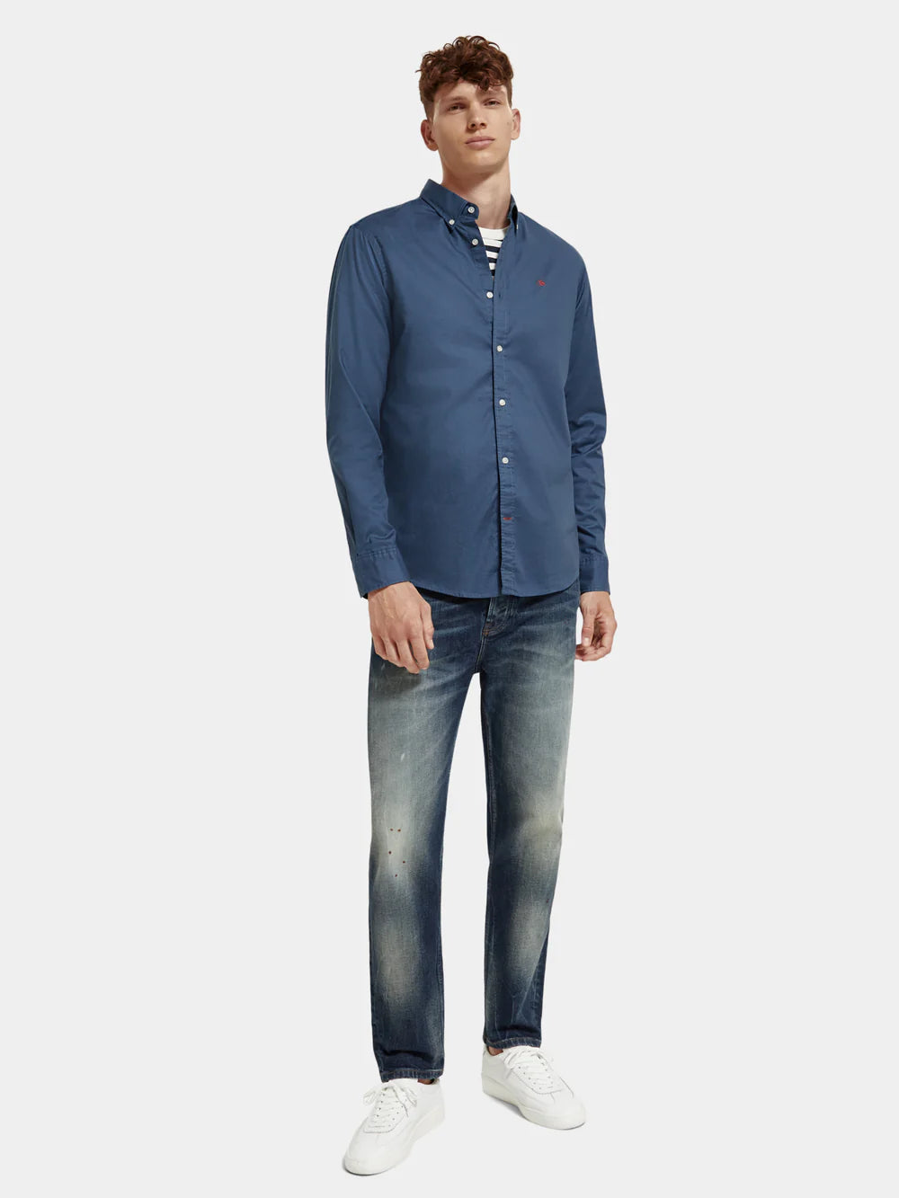 Regular-Fit Organic Cotton Oxford Shirt - Storm Blue 172957