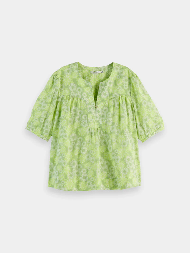 Short Sleeved Top - Abstract Floral U9A00636T
