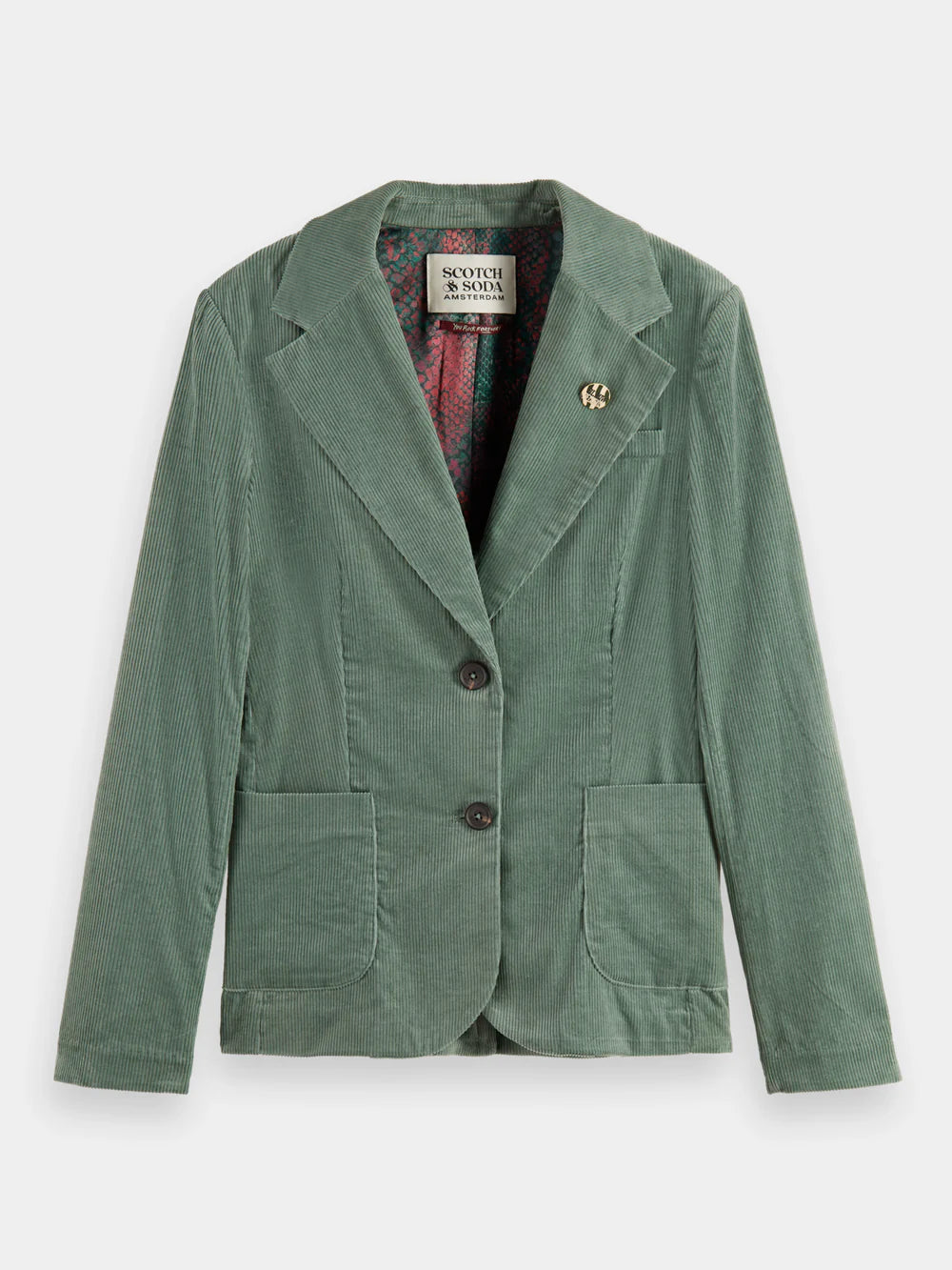 Single Breasted Corduroy Blazer -  Seaweed 174703