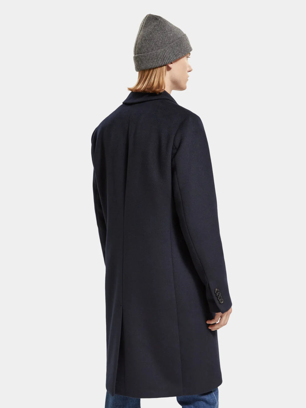 Single Breasted Classic Wool Overcoat - Night 174387