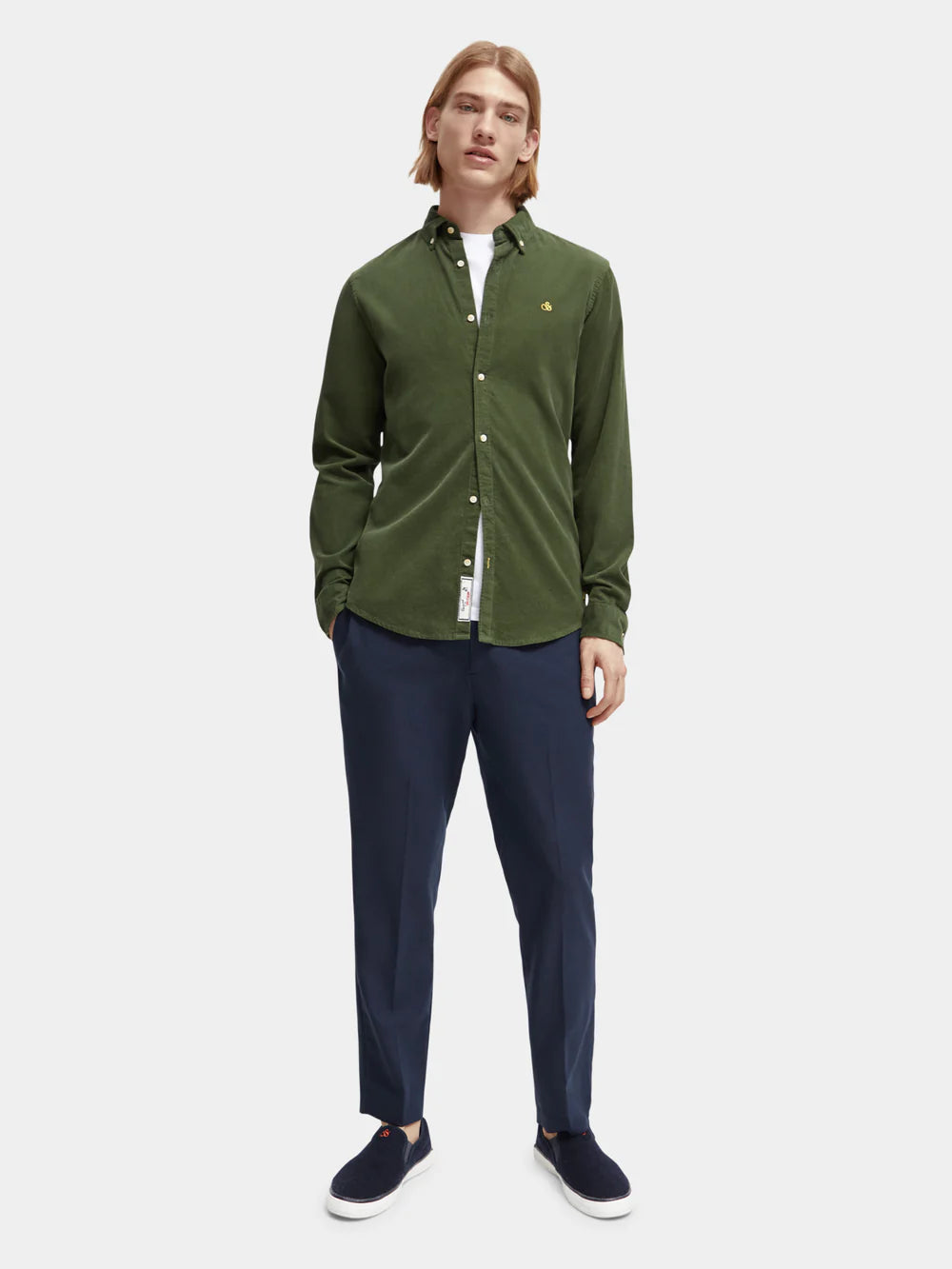 Slim-Fit Corduroy Shirt - Field Green 173080