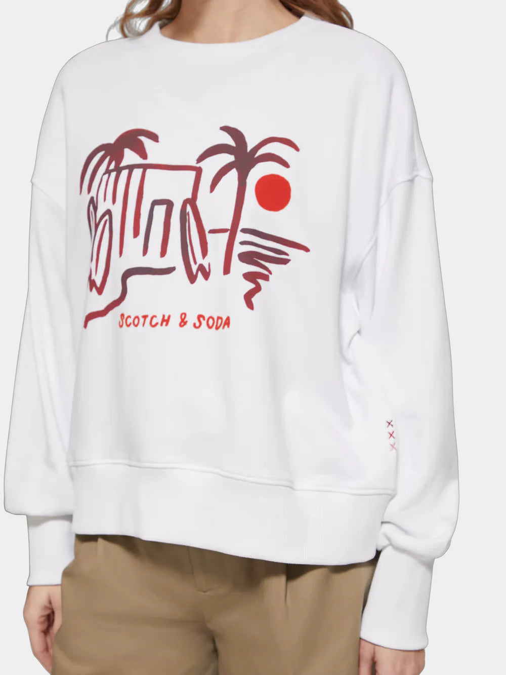 Slouchy Graphic Sweatshirt - White 177281