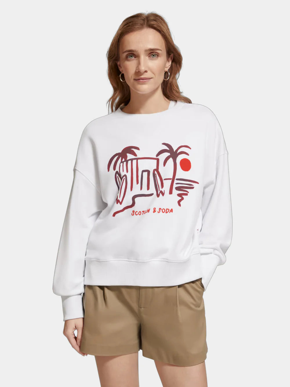 Slouchy Graphic Sweatshirt - White 177281