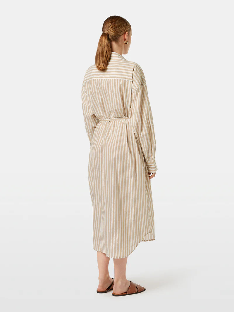 Striped Midi Shirt Dress - Desert Sand U00622T