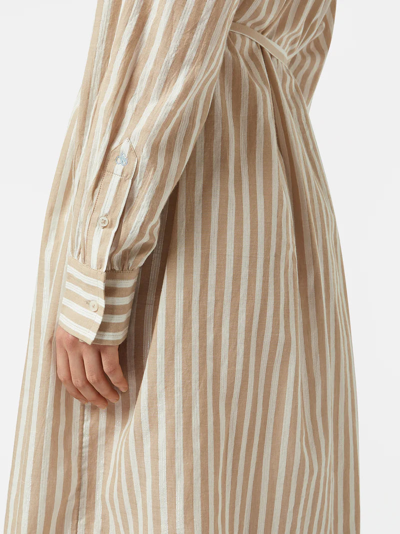 Striped Midi Shirt Dress - Desert Sand U00622T