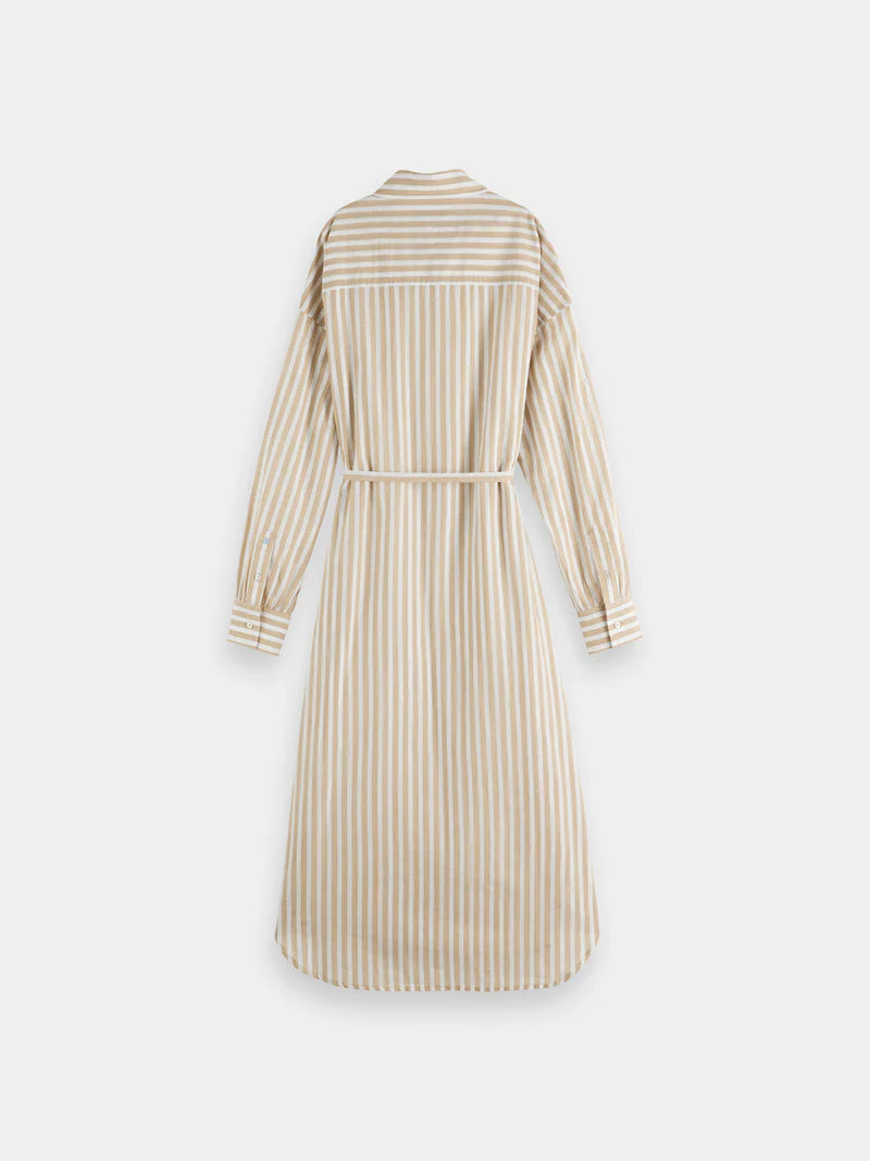 Striped Midi Shirt Dress - Desert Sand U00622T