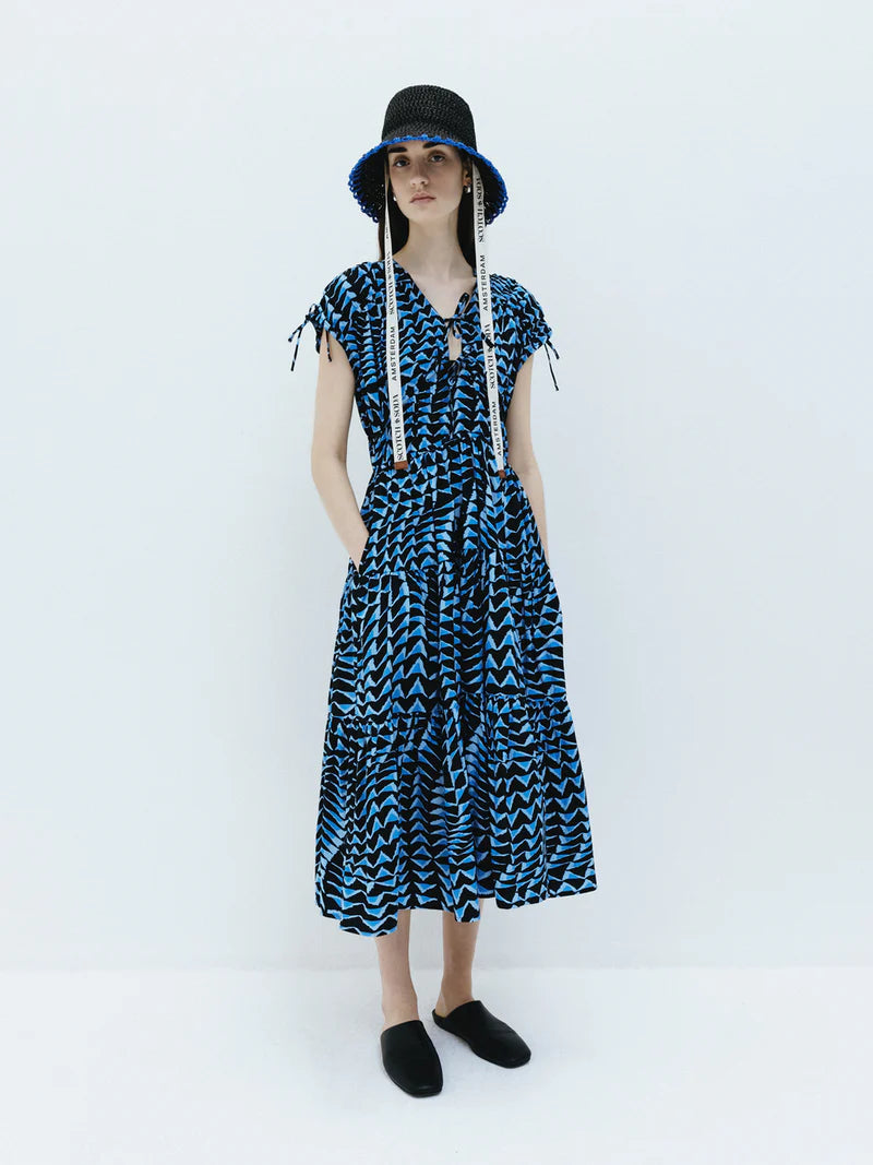 Tiered Poplin Midi Dress - House of Mirrors U00616T