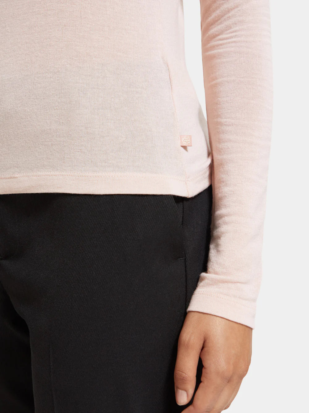 Turtle Neck Longsleeve Top - Pale Pink 174833