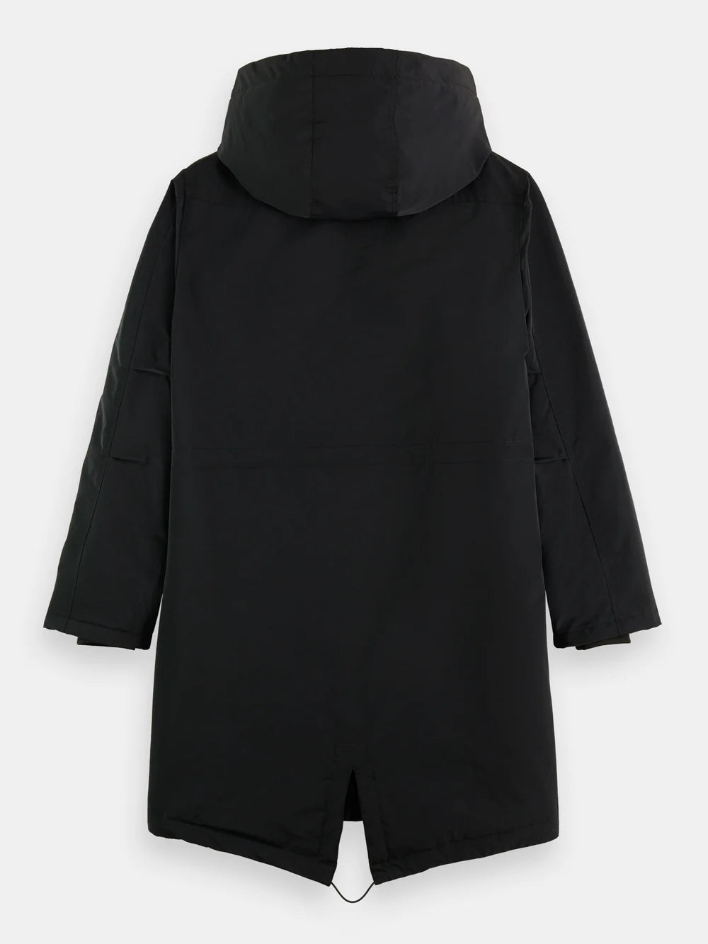 Water Repellent Mid Length Parka Printed - Black 173117