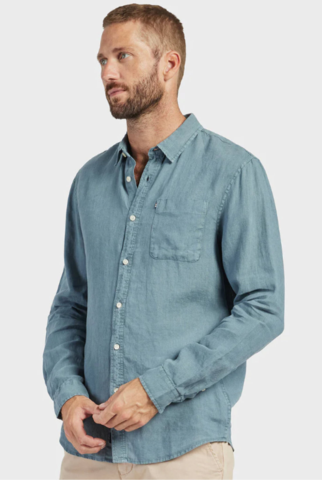 Hampton Linen Shirt - Shadow Blue