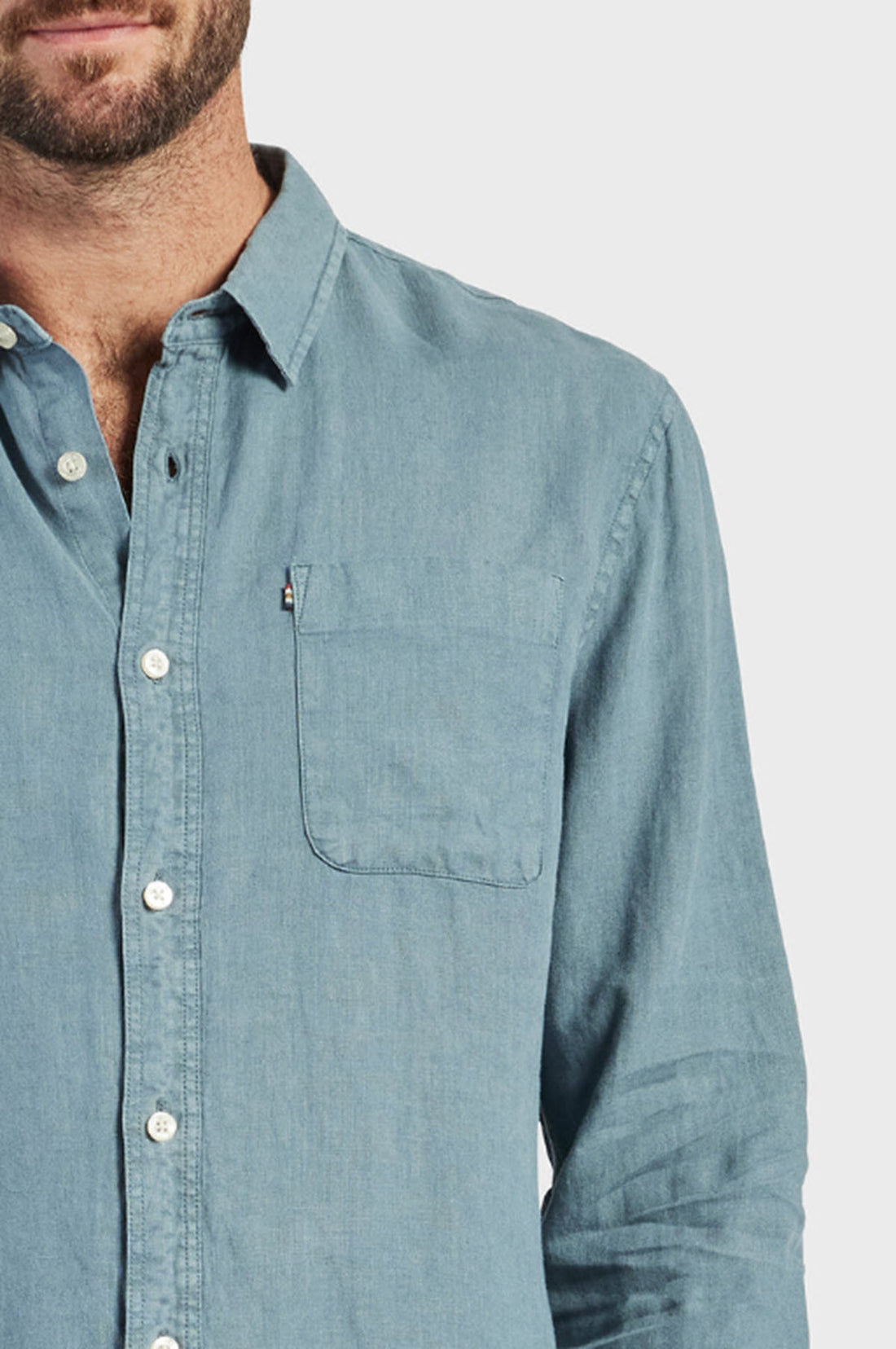 Hampton Linen Shirt - Shadow Blue