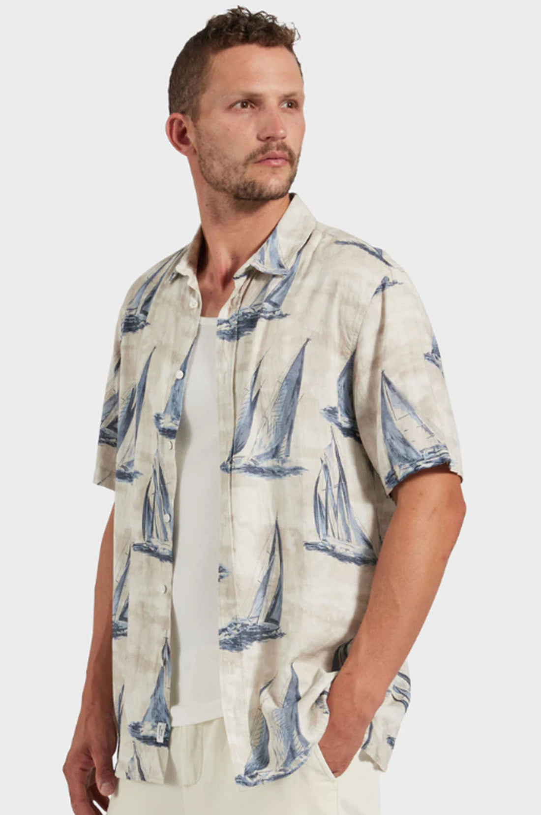 Marina Del Ray Short Sleeve Shirt - Blue