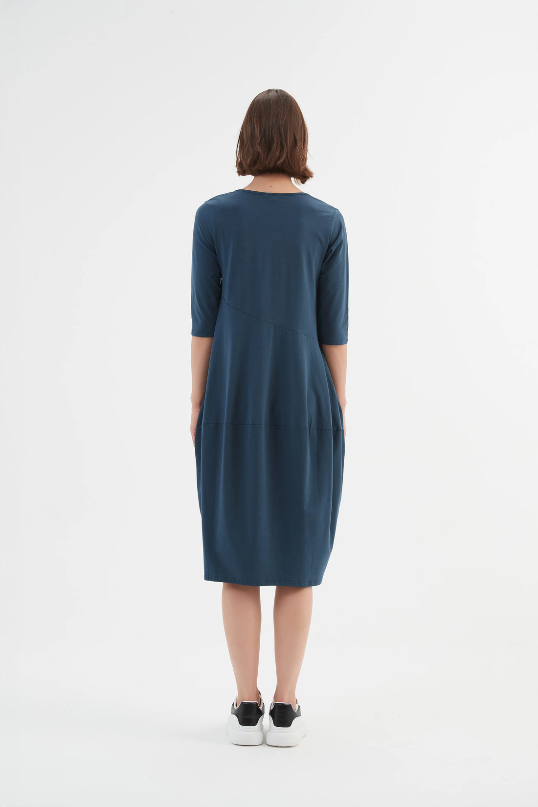 Diagonal Seam Dress - Deep Teal