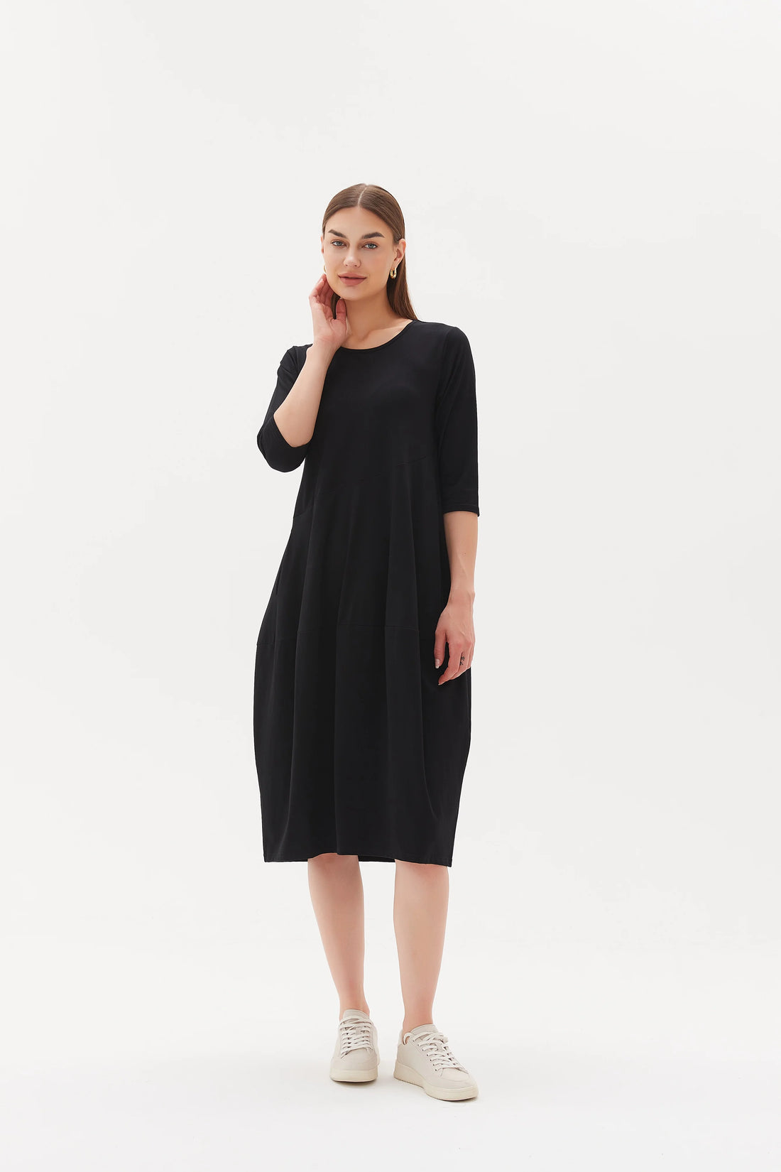 Diagonal Seam Dress - Black