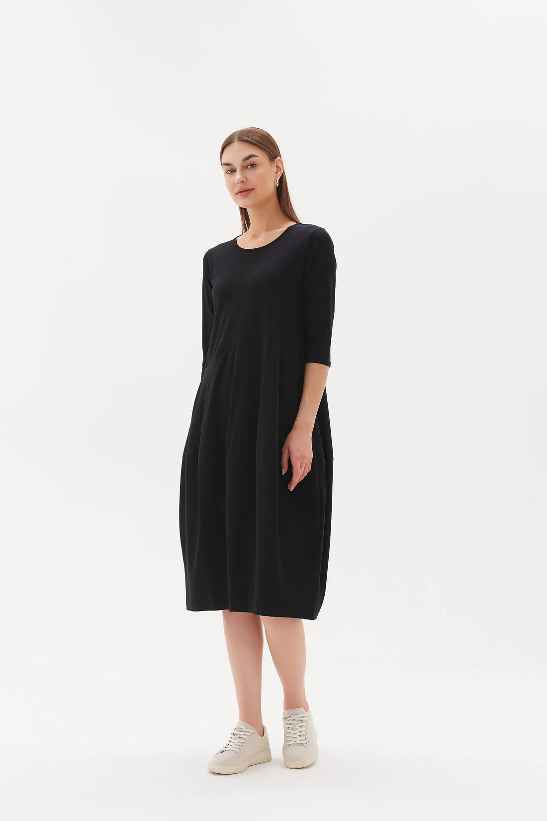 Diagonal Seam Dress - Black