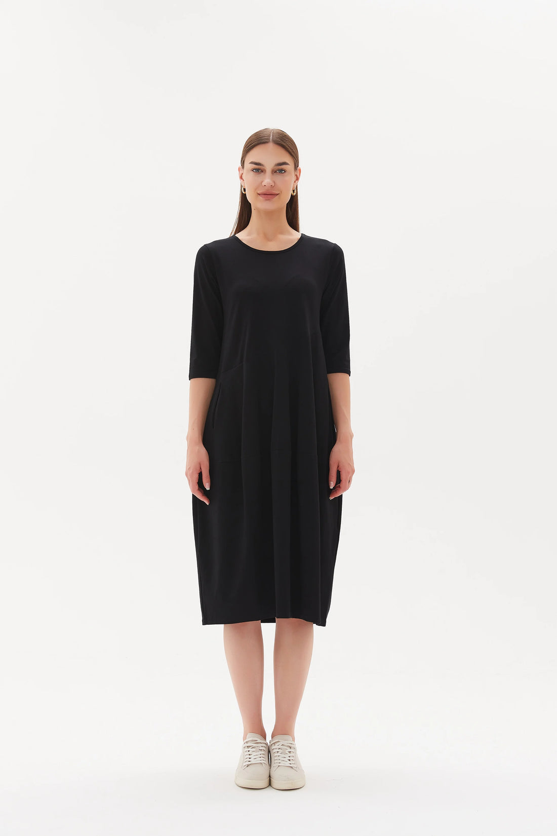 Diagonal Seam Dress - Black