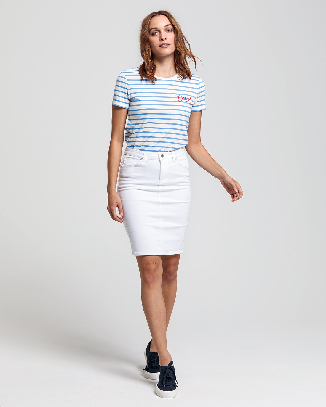 Breton Stripe T-Shirt - Pacific Blue