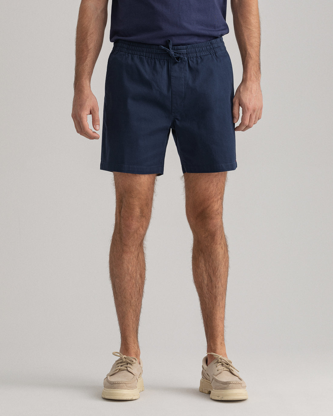 Allister Drawstring Logo Shorts -Marine