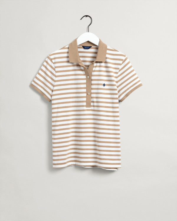 Icon G Stripe SS Polo - Khaki