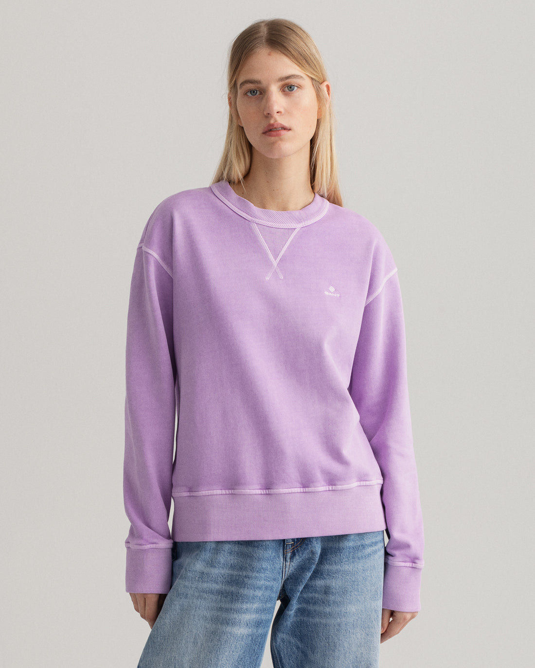 Sunfaded Crew Neck Sweat - Crocus Purple