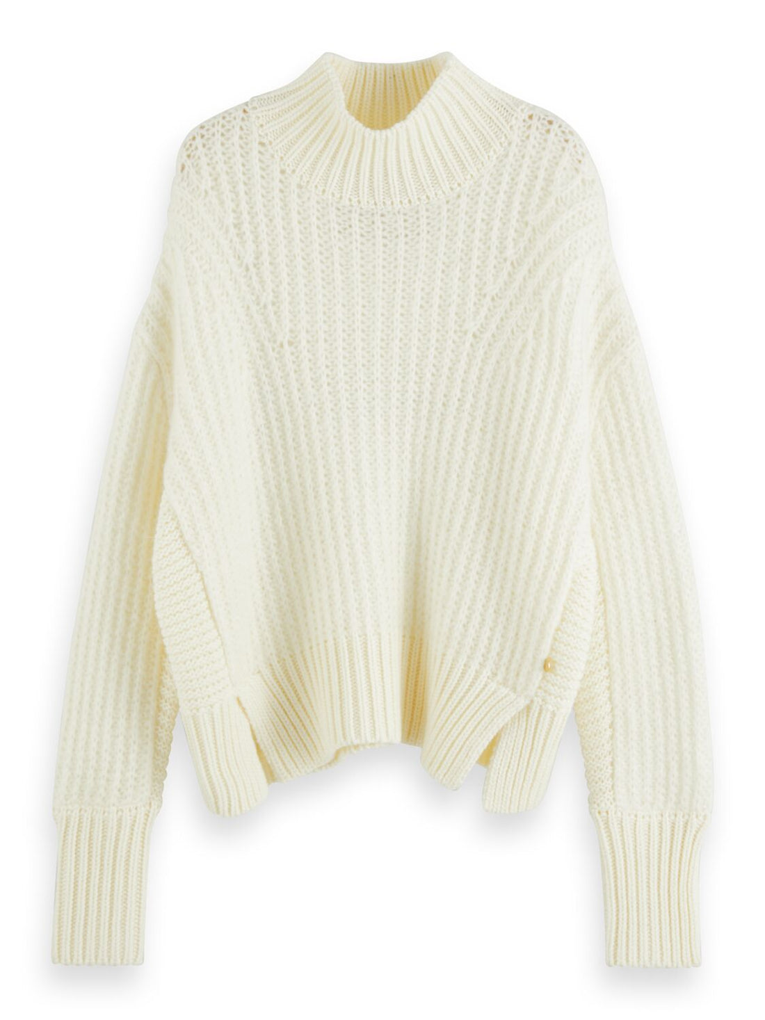 Icy White Soft High Neck Pullover - 159225