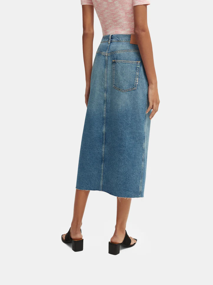 Knee Length Denim Skirt - Paradise