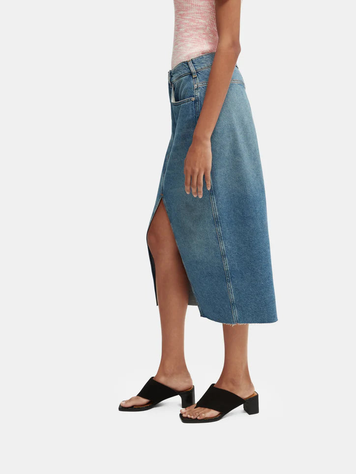 Knee Length Denim Skirt - Paradise
