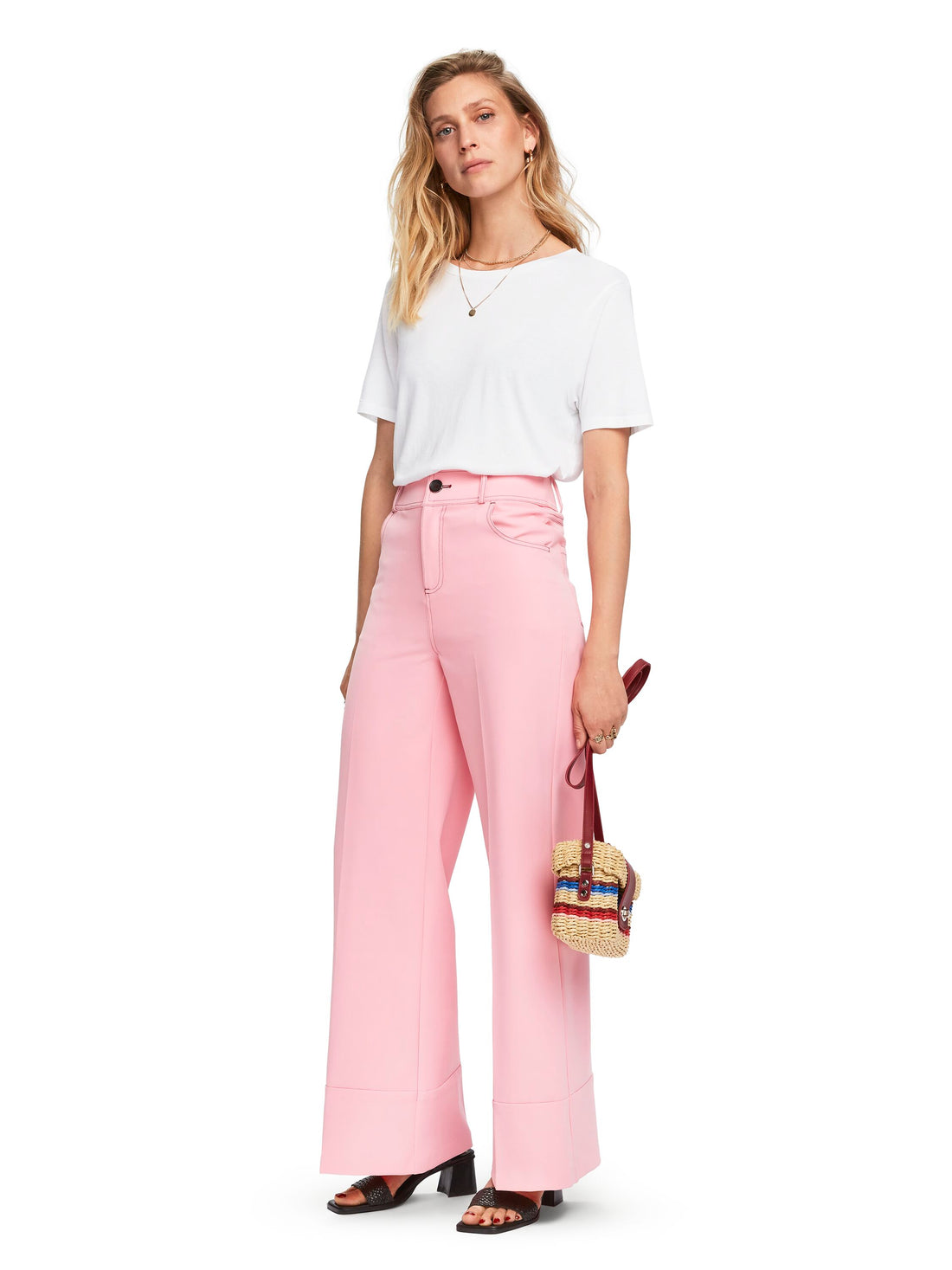 Loose Fit Tee With Tropical Print - 156195