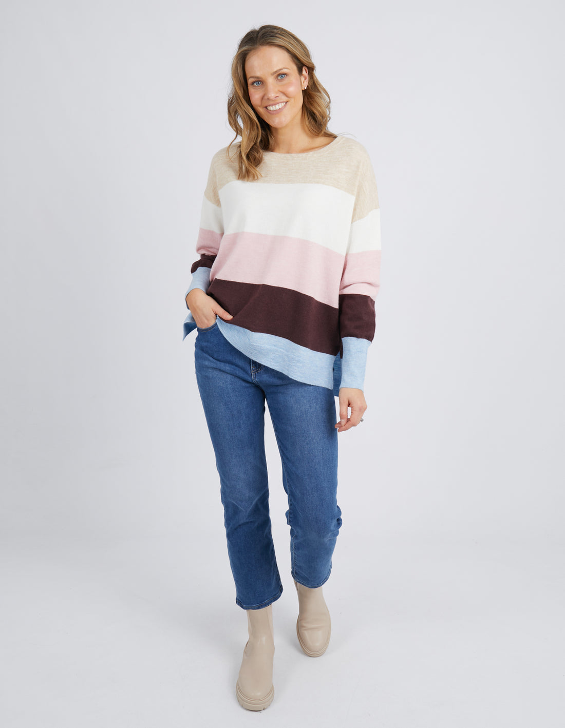 Nellie Stripe Knit Choc